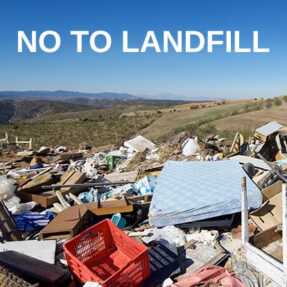 NO TO LANDFILL - recycle and reuse donated clothes shoes and textiles
