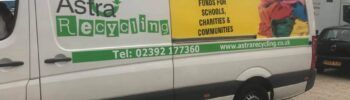 Astra recycling van raising funds for schools, charities & communities in Berkshire, Oxfordshire, Hertfordshire, the Isle of Wight and more